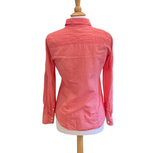 J.Crew Factory Cotton Long Sleeve Button Down The Perfect Shirt Nantucket Red S - Picture 4 of 10